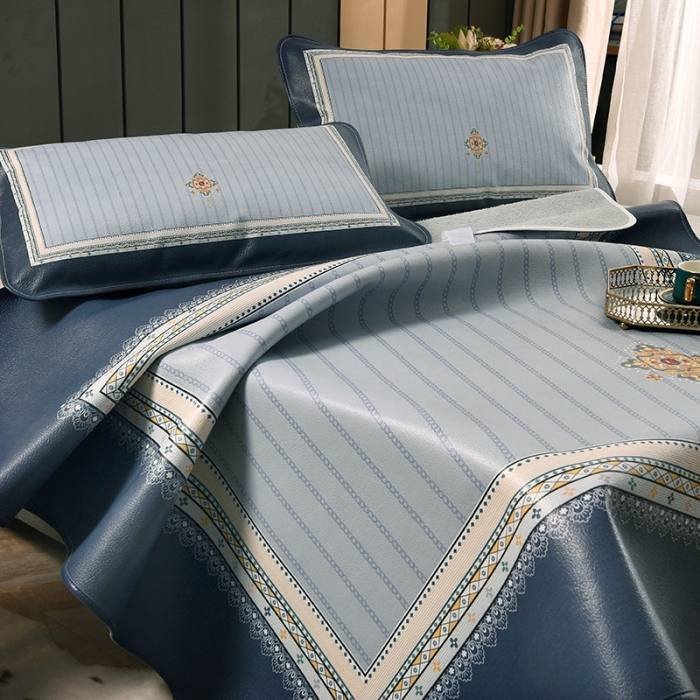 91家纺网 家纺一手货源 找家纺 吾秀 2021新款数码版头层牛皮席 洛琳