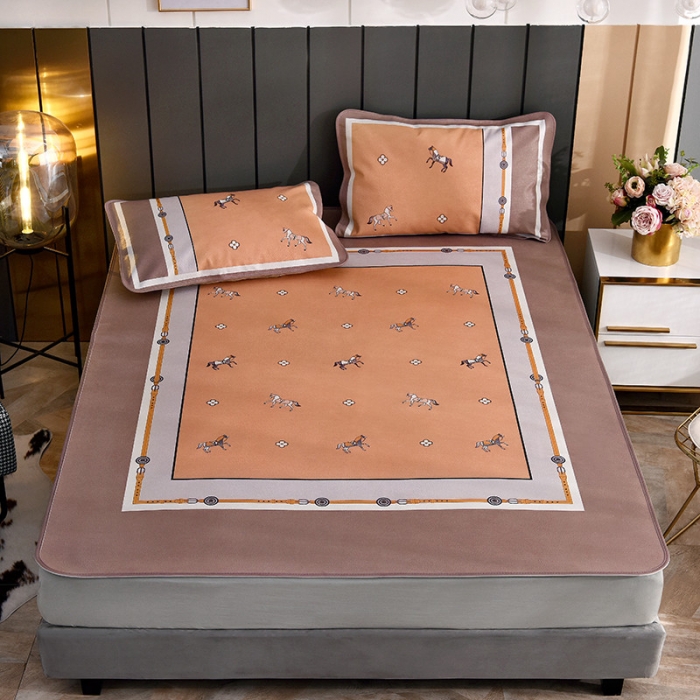 91家纺网 家纺一手货源 找家纺 吾秀 2021新款数码版头层牛皮席 米莎