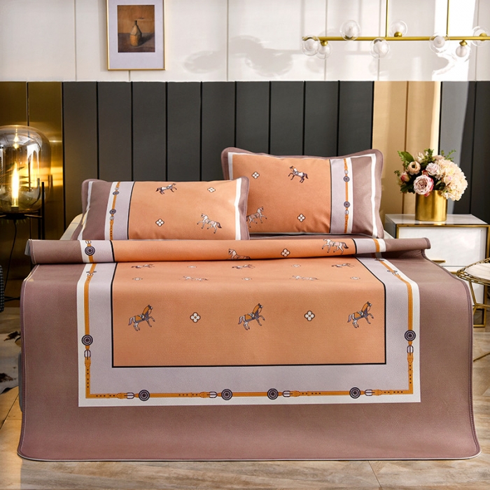 91家纺网 家纺一手货源 找家纺 吾秀 2021新款数码版头层牛皮席 米莎