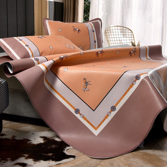 91家纺网 家纺一手货源 找家纺 吾秀 2021新款数码版头层牛皮席 米莎