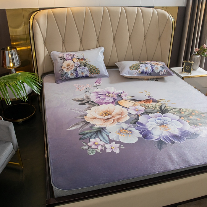 91家纺网 家纺一手货源 找家纺 吾秀 2021新款数码版头层牛皮席 雀之舞