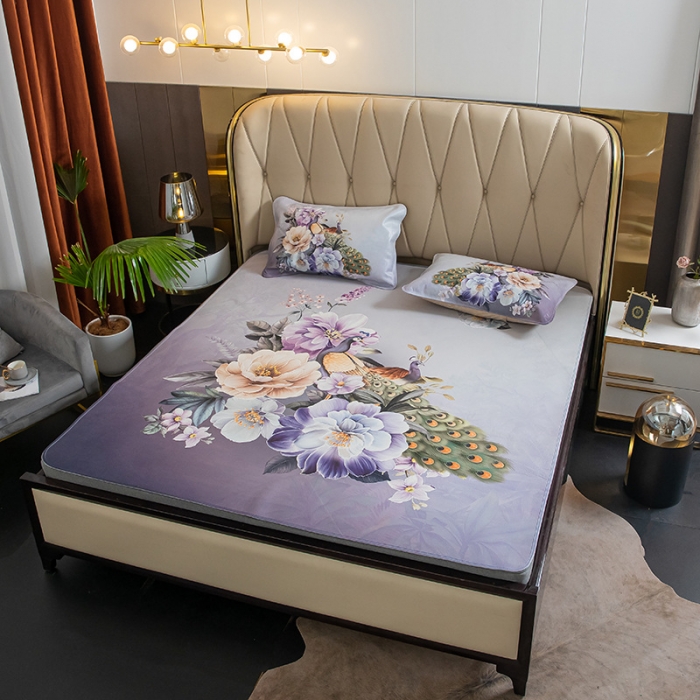 91家纺网 家纺一手货源 找家纺 吾秀 2021新款数码版头层牛皮席 雀之舞