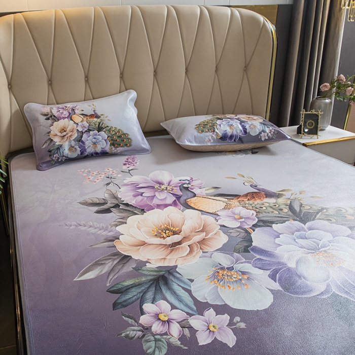 91家纺网 家纺一手货源 找家纺 吾秀 2021新款数码版头层牛皮席 雀之舞