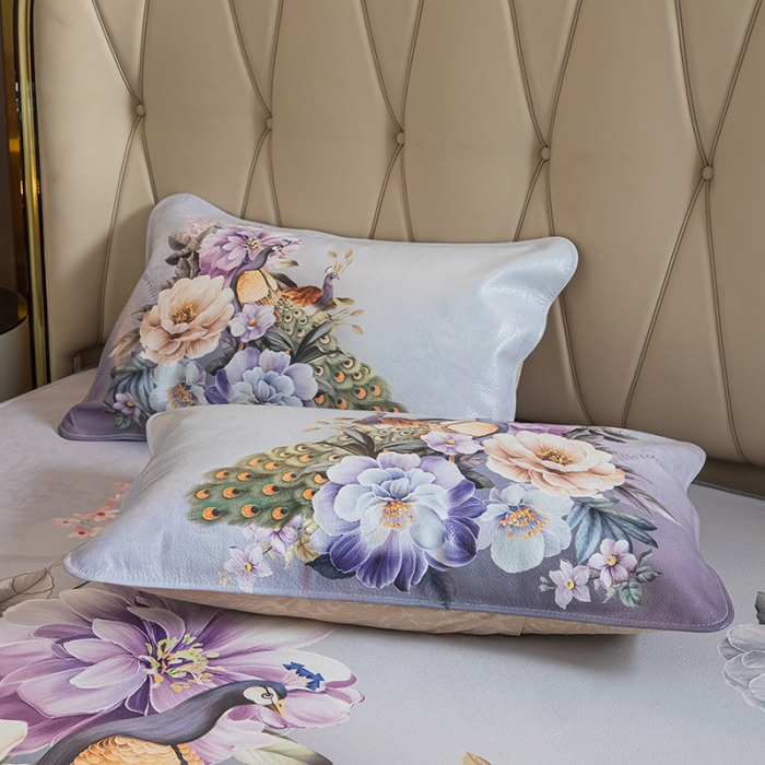 91家纺网 家纺一手货源 找家纺 吾秀 2021新款数码版头层牛皮席 雀之舞