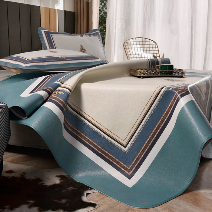 91家纺网 家纺一手货源 找家纺 吾秀 2021新款数码版头层牛皮席 瑞莱