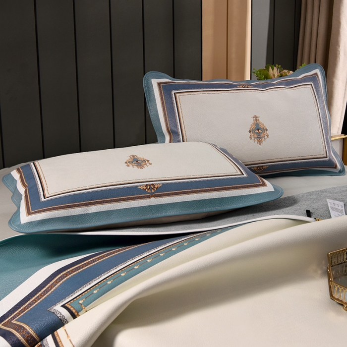 91家纺网 家纺一手货源 找家纺 吾秀 2021新款数码版头层牛皮席 瑞莱