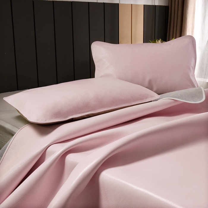 91家纺网 家纺一手货源 找家纺 吾秀 2021新款数码版头层牛皮席 樱花粉