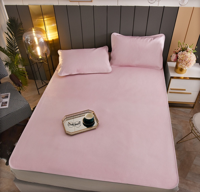 91家纺网 家纺一手货源 找家纺 吾秀 2021新款数码版头层牛皮席 樱花粉