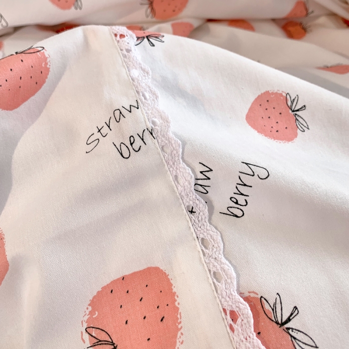 91家纺网 家纺一手货源 找家纺 怡家居 2021新款韩版全棉四件套草莓甜心