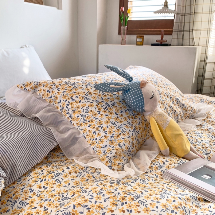 91家纺网 家纺一手货源 找家纺 怡家居 2021新款韩版全棉四件套春谣