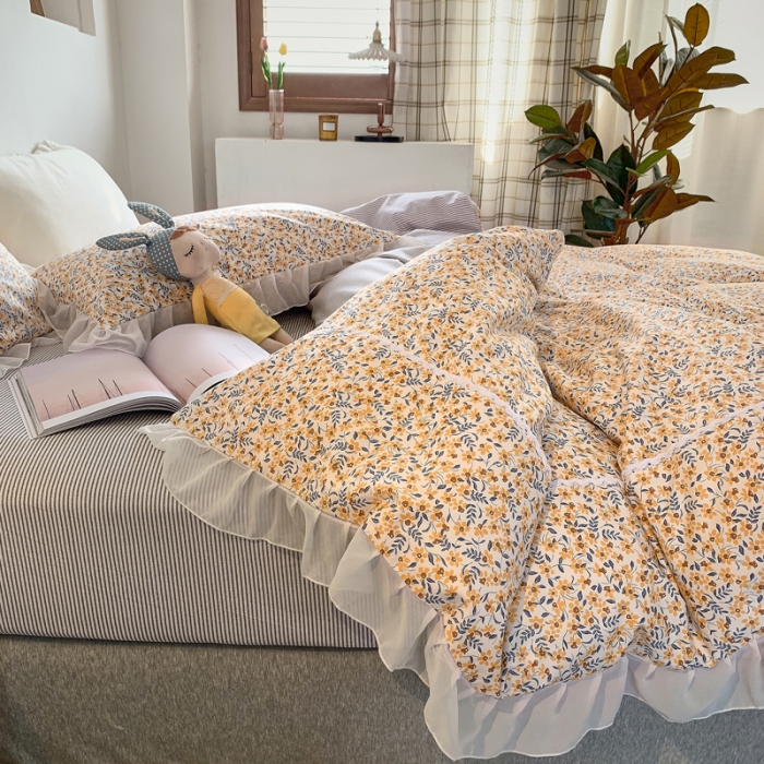 91家纺网 家纺一手货源 找家纺 怡家居 2021新款韩版全棉四件套春谣