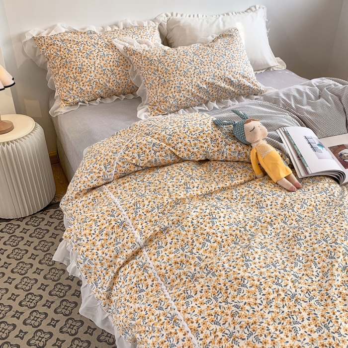 91家纺网 家纺一手货源 找家纺 怡家居 2021新款韩版全棉四件套春谣