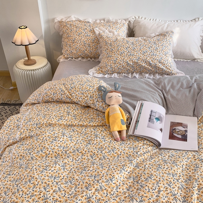 91家纺网 家纺一手货源 找家纺 怡家居 2021新款韩版全棉四件套春谣