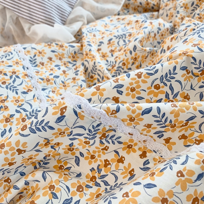 91家纺网 家纺一手货源 找家纺 怡家居 2021新款韩版全棉四件套春谣