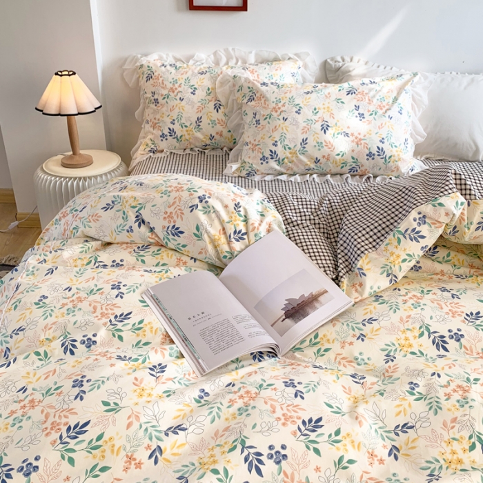 91家纺网 家纺一手货源 找家纺 怡家居 2021新款韩版全棉四件套 梦影