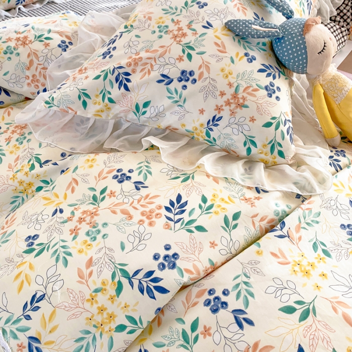 91家纺网 家纺一手货源 找家纺 怡家居 2021新款韩版全棉四件套 梦影