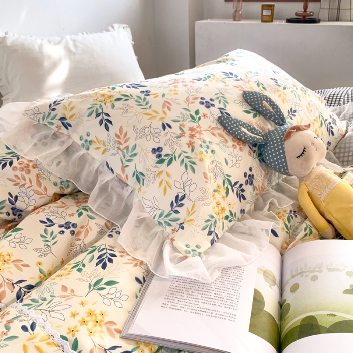 91家纺网 家纺一手货源 找家纺 怡家居 2021新款韩版全棉四件套 梦影