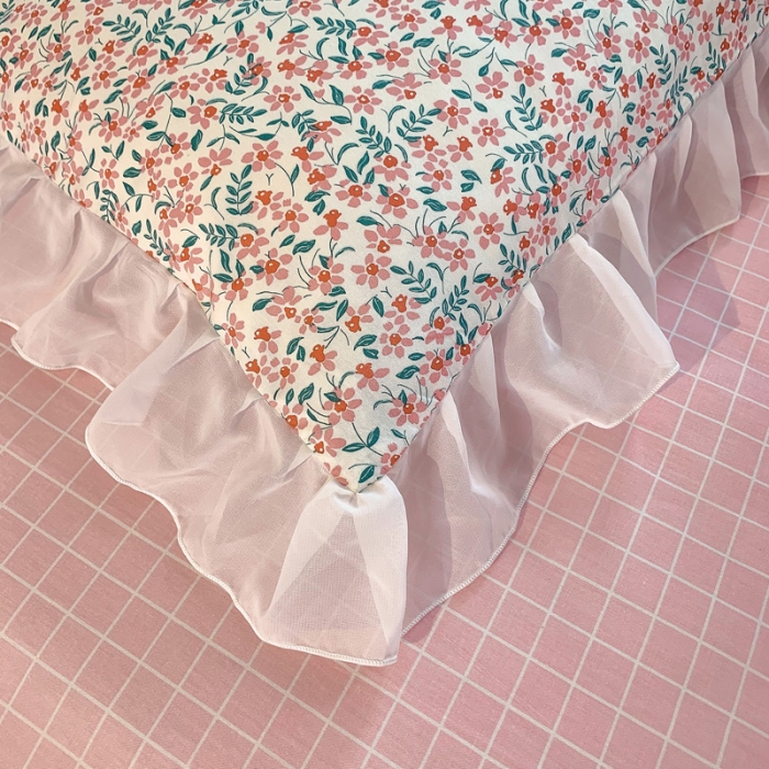 91家纺网 家纺一手货源 找家纺 怡家居 2021新款韩版全棉四件套 桃夭