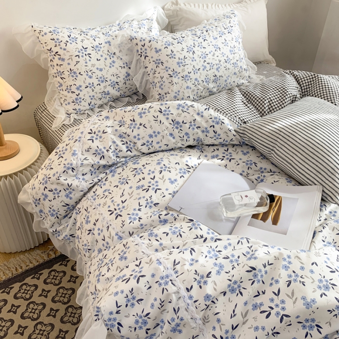 91家纺网 家纺一手货源 找家纺 怡家居 2021新款韩版全棉四件套星月