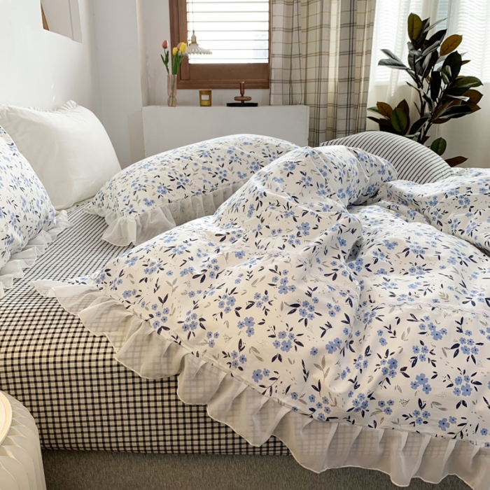 91家纺网 家纺一手货源 找家纺 怡家居 2021新款韩版全棉四件套星月