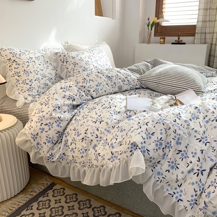 91家纺网 家纺一手货源 找家纺 怡家居 2021新款韩版全棉四件套星月