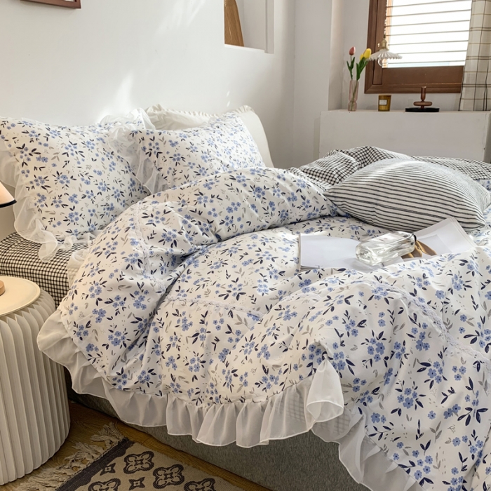 91家纺网 家纺一手货源 找家纺 怡家居 2021新款韩版全棉四件套星月