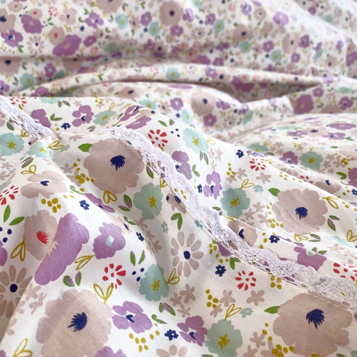 91家纺网 家纺一手货源 找家纺 怡家居 2021新款韩版全棉四件套 紫萱