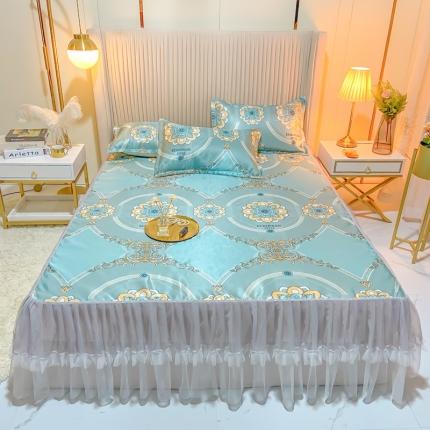 91家纺网 家纺一手货源 找家纺 （总）ds生活馆 凉席冰丝席可水洗冰丝席床裙款冰丝席三件套