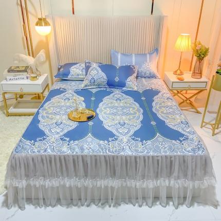 91家纺网 家纺一手货源 找家纺 （总）ds生活馆 凉席冰丝席可水洗冰丝席床裙款冰丝席三件套