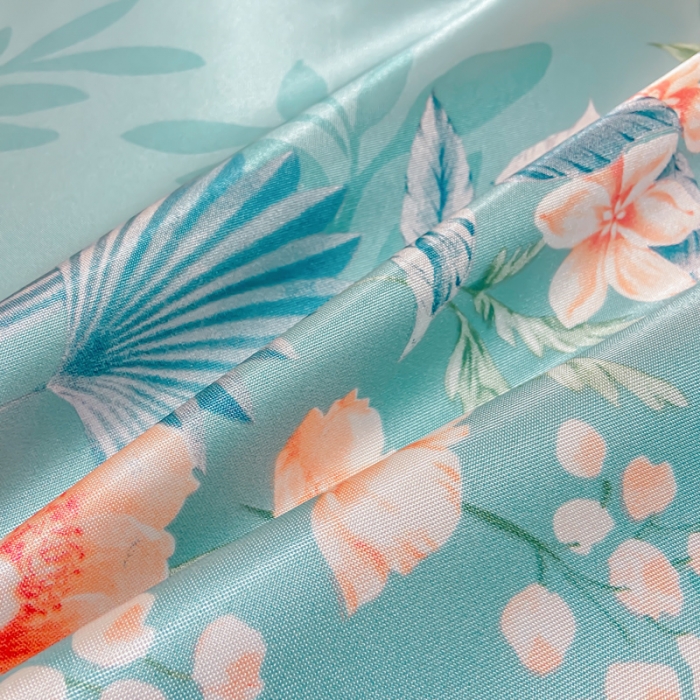 91家纺网 家纺一手货源 找家纺 ds生活馆 凉席冰丝席可水洗冰丝席床裙款冰丝席三件套 盛世花开