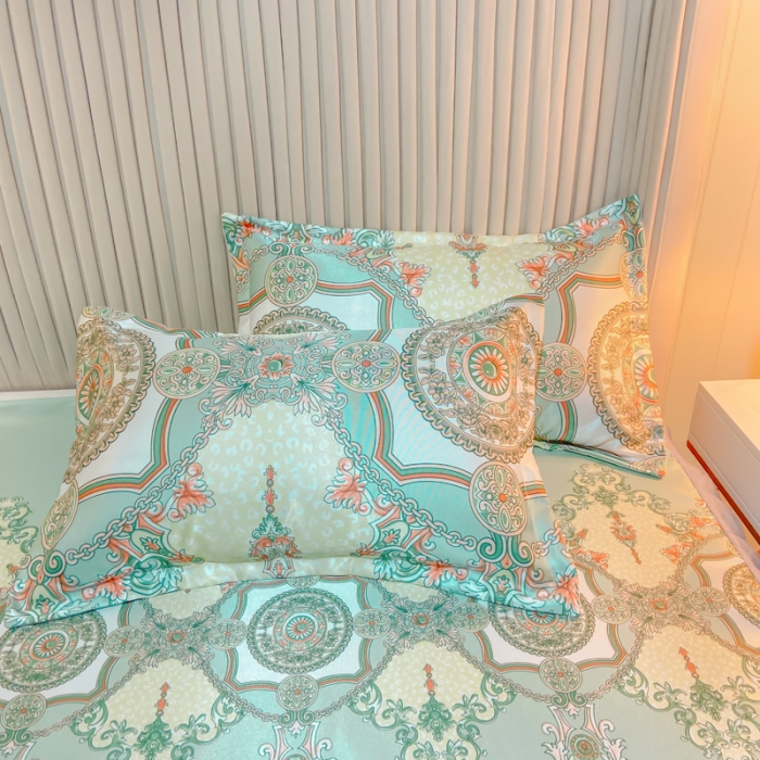 91家纺网 家纺一手货源 找家纺 ds生活馆 凉席冰丝席可水洗冰丝席床裙款冰丝席三件套 维纳斯绿