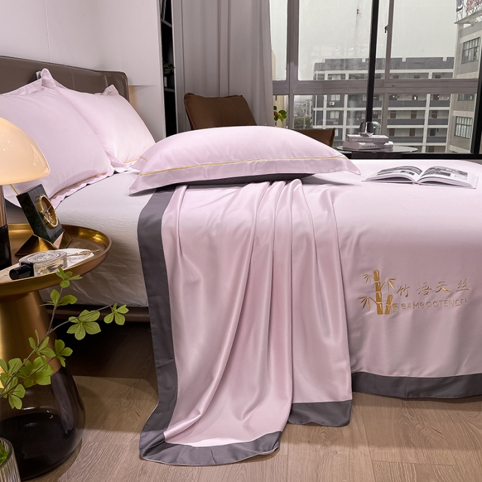 91家纺网 家纺一手货源 找家纺 （总）眠帛家居 2021刺绣竹语天丝凉席冰丝席空调席三件套