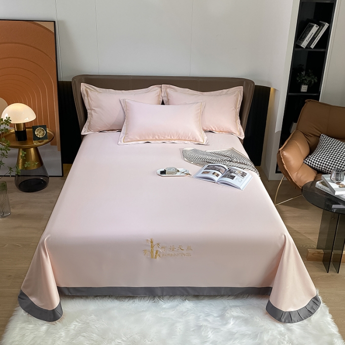 91家纺网 家纺一手货源 找家纺 眠帛家居 2021新款刺绣竹语天丝凉席三件套 刺绣玉