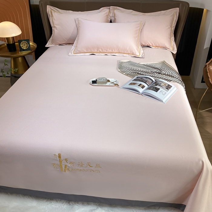 91家纺网 家纺一手货源 找家纺 眠帛家居 2021新款刺绣竹语天丝凉席三件套 刺绣玉