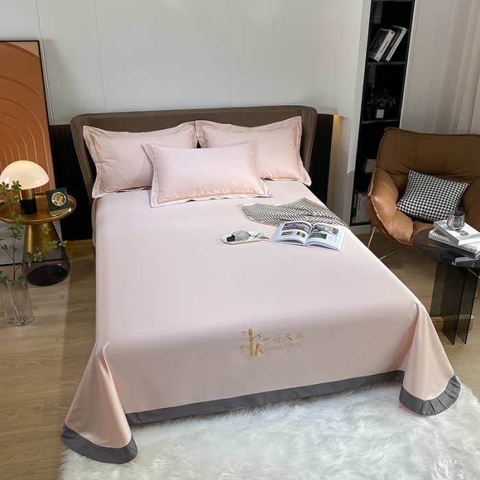 91家纺网 家纺一手货源 找家纺 眠帛家居 2021新款刺绣竹语天丝凉席三件套 刺绣玉