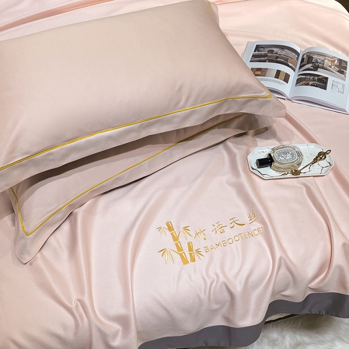 91家纺网 家纺一手货源 找家纺 眠帛家居 2021新款刺绣竹语天丝凉席三件套 刺绣玉