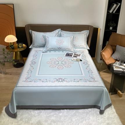 眠帛家居 2021新款数码竹语天丝凉席三件套 花舞