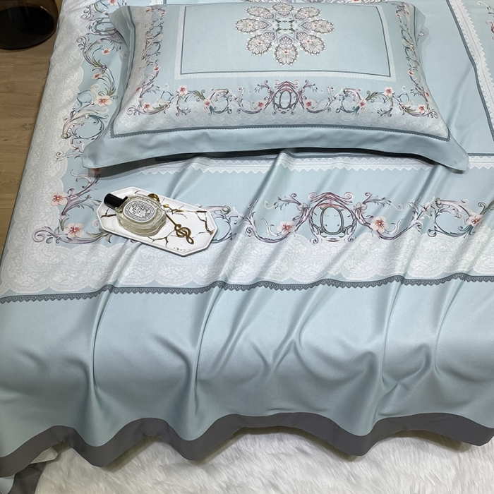 91家纺网 家纺一手货源 找家纺 眠帛家居 2021新款数码竹语天丝凉席三件套 花舞