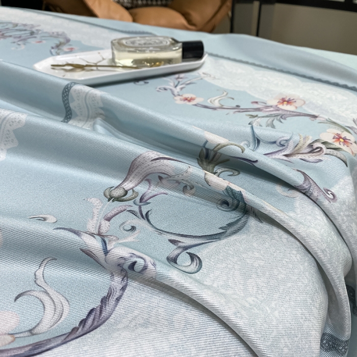 91家纺网 家纺一手货源 找家纺 眠帛家居 2021新款数码竹语天丝凉席三件套 花舞