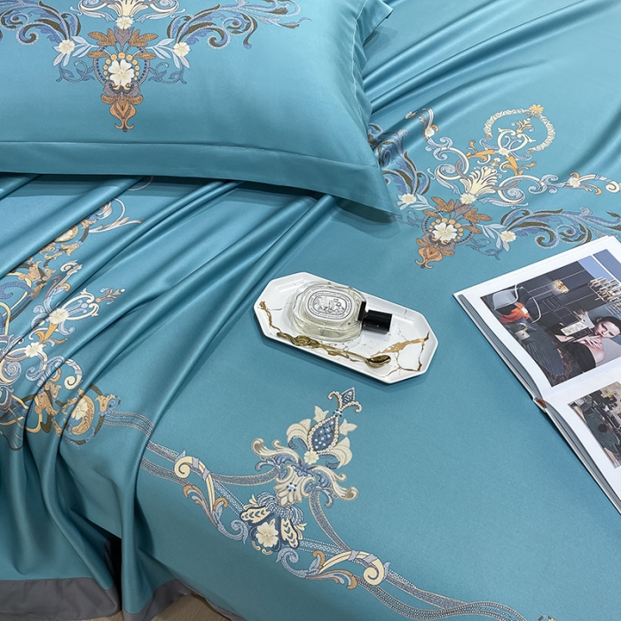 91家纺网 家纺一手货源 找家纺 眠帛家居 2021新款数码竹语天丝凉席三件套 记忆