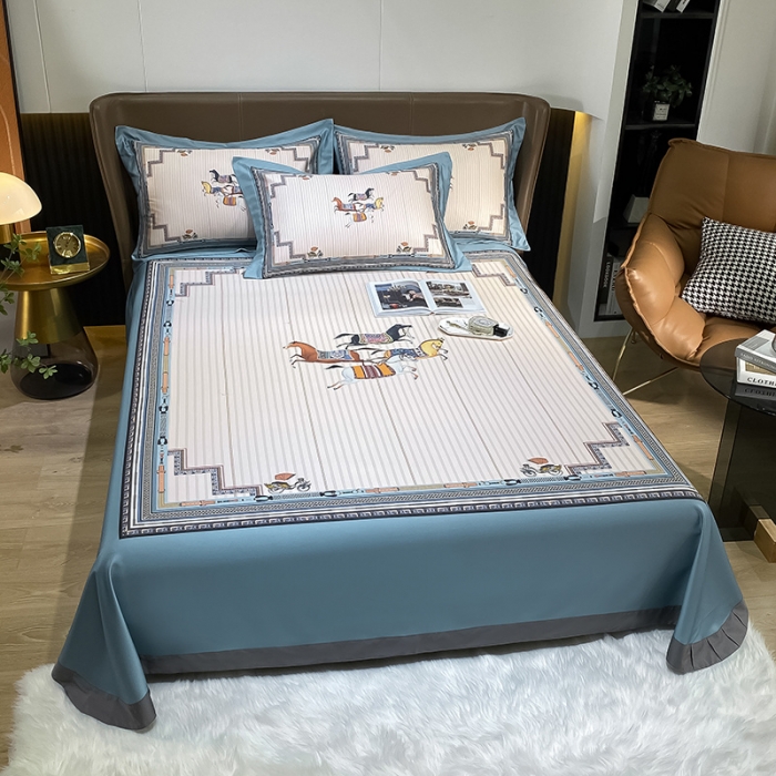 91家纺网 家纺一手货源 找家纺 眠帛家居 2021新款数码竹语天丝凉席三件套 绅品