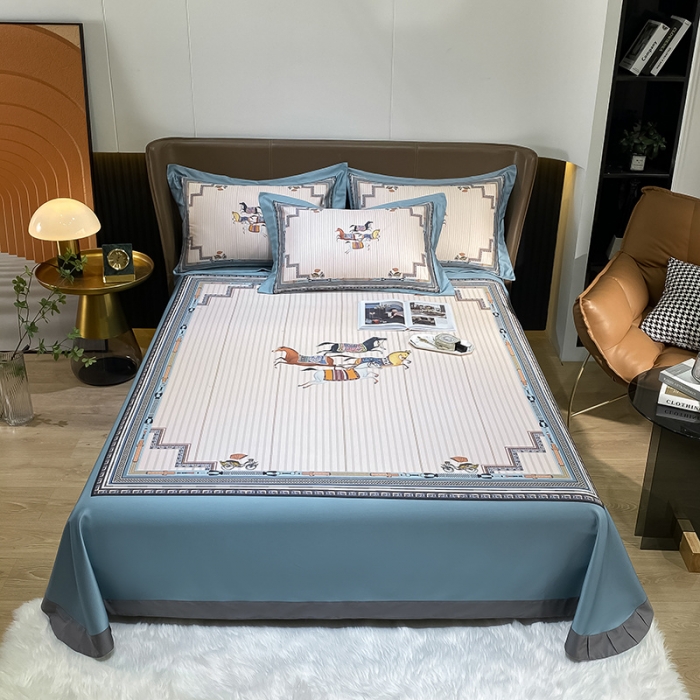 91家纺网 家纺一手货源 找家纺 眠帛家居 2021新款数码竹语天丝凉席三件套 绅品