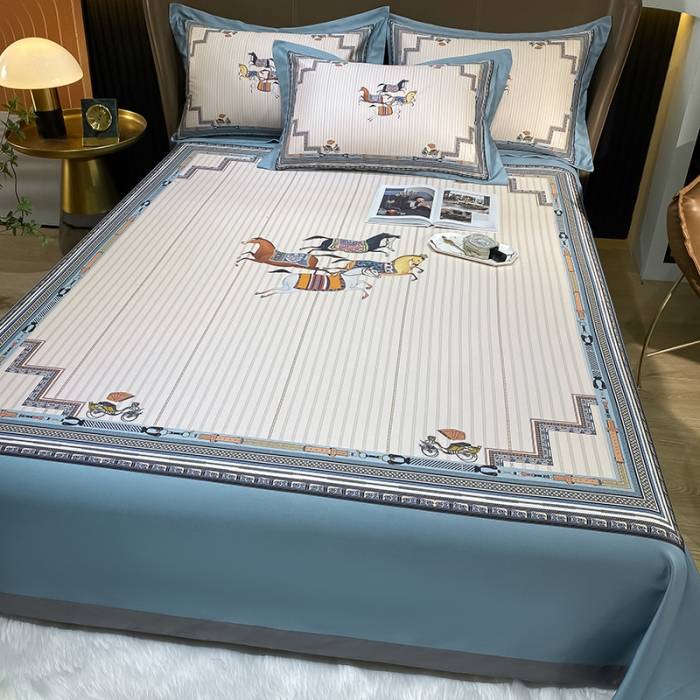 91家纺网 家纺一手货源 找家纺 眠帛家居 2021新款数码竹语天丝凉席三件套 绅品