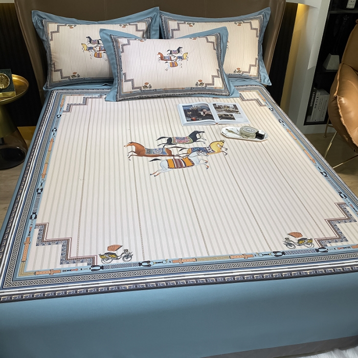 91家纺网 家纺一手货源 找家纺 眠帛家居 2021新款数码竹语天丝凉席三件套 绅品