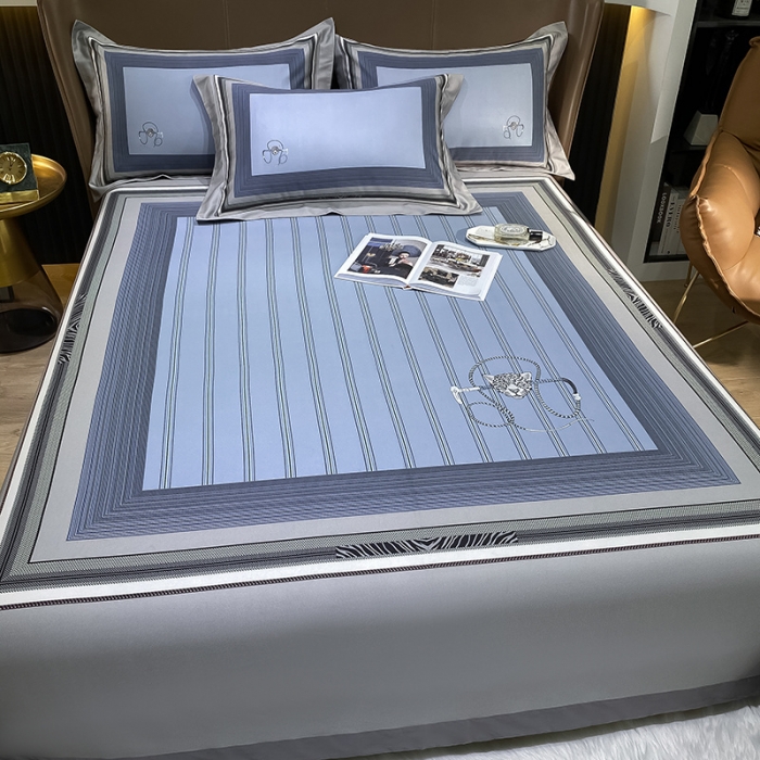 91家纺网 家纺一手货源 找家纺 眠帛家居 2021新款数码竹语天丝凉席三件套 雅致