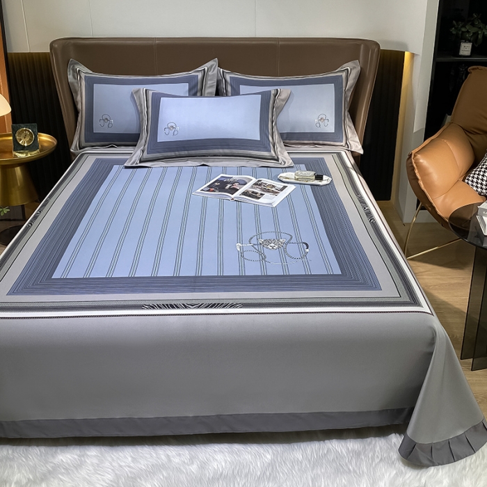 91家纺网 家纺一手货源 找家纺 眠帛家居 2021新款数码竹语天丝凉席三件套 雅致