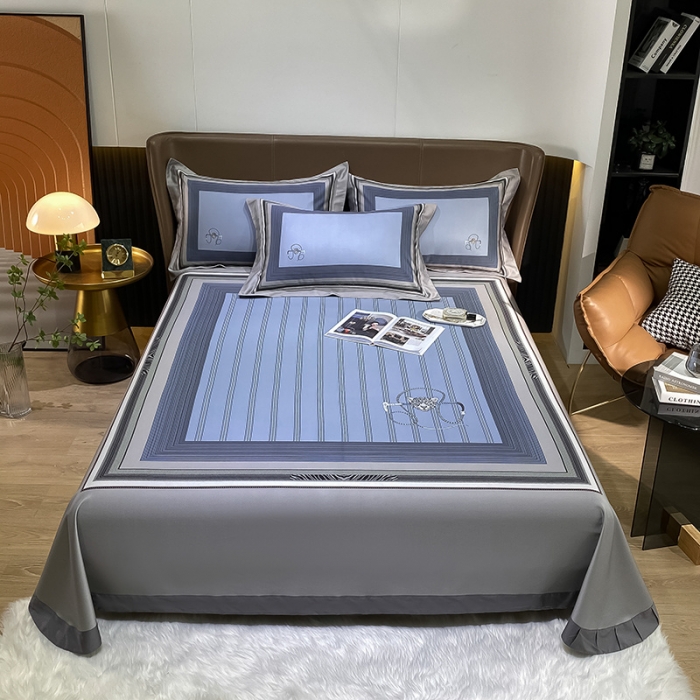 91家纺网 家纺一手货源 找家纺 眠帛家居 2021新款数码竹语天丝凉席三件套 雅致