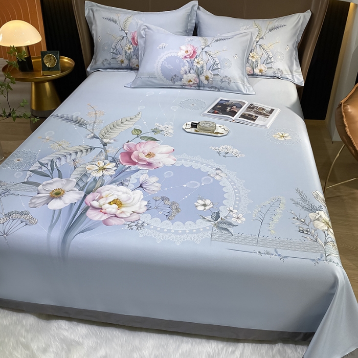 91家纺网 家纺一手货源 找家纺 眠帛家居 2021新款数码竹语天丝凉席三件套 伊人