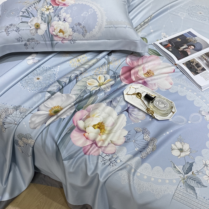 91家纺网 家纺一手货源 找家纺 眠帛家居 2021新款数码竹语天丝凉席三件套 伊人