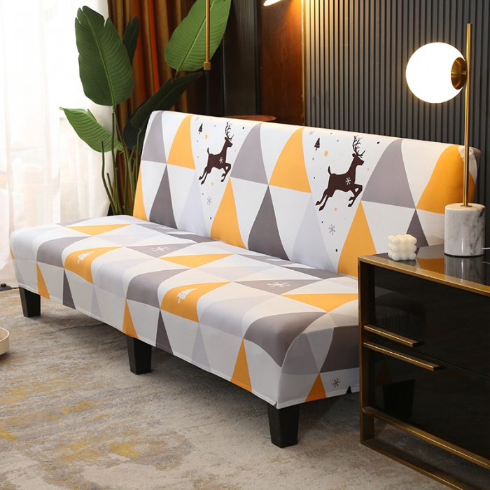 91家纺网 家纺一手货源 找家纺 雅竹 牛奶丝印花沙发床套（无裙边）北欧鹿